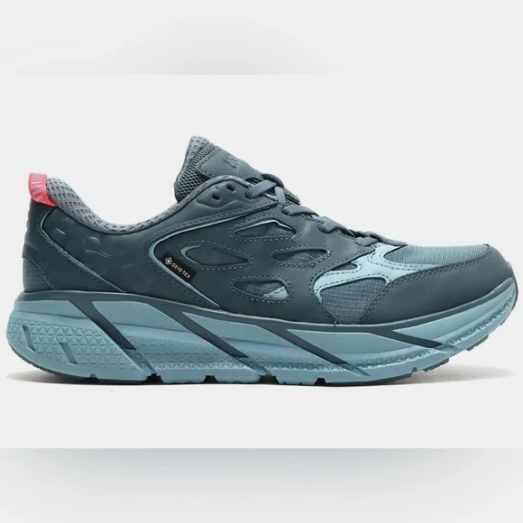 NWT Hoka Clifton Leather Gore-Tex Waterproof Unisex Goblin Stone Blue GBSB shoes